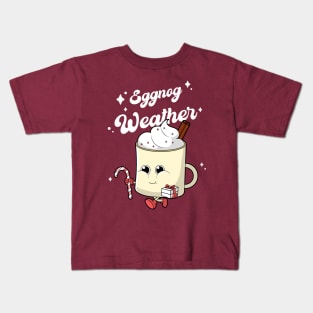 eggnog weather cute funny Christmas xmas Kids T-Shirt
